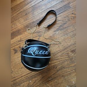 Black & Gold Queen Basketball Purse Hip Hop NWOT